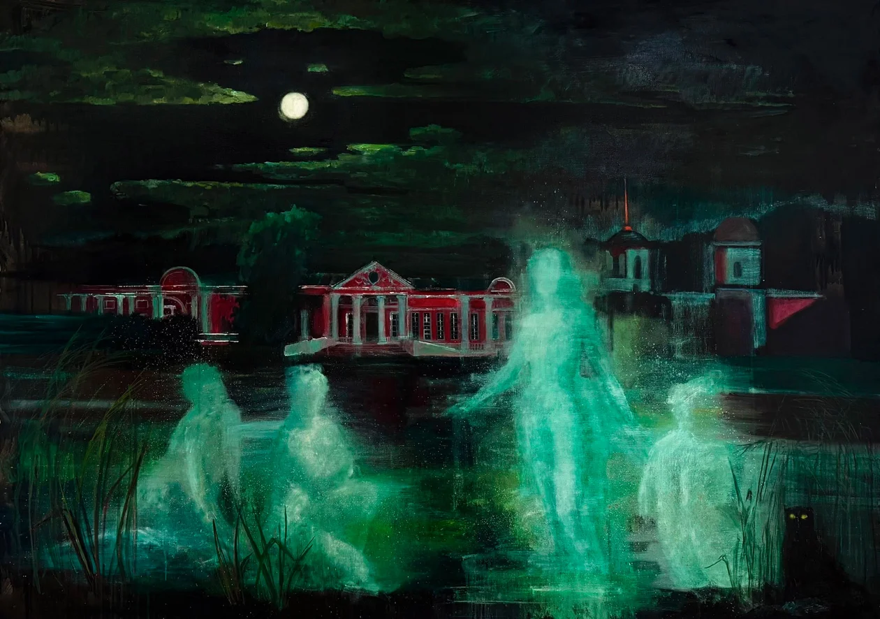 Сад скульптур. Холст, масло