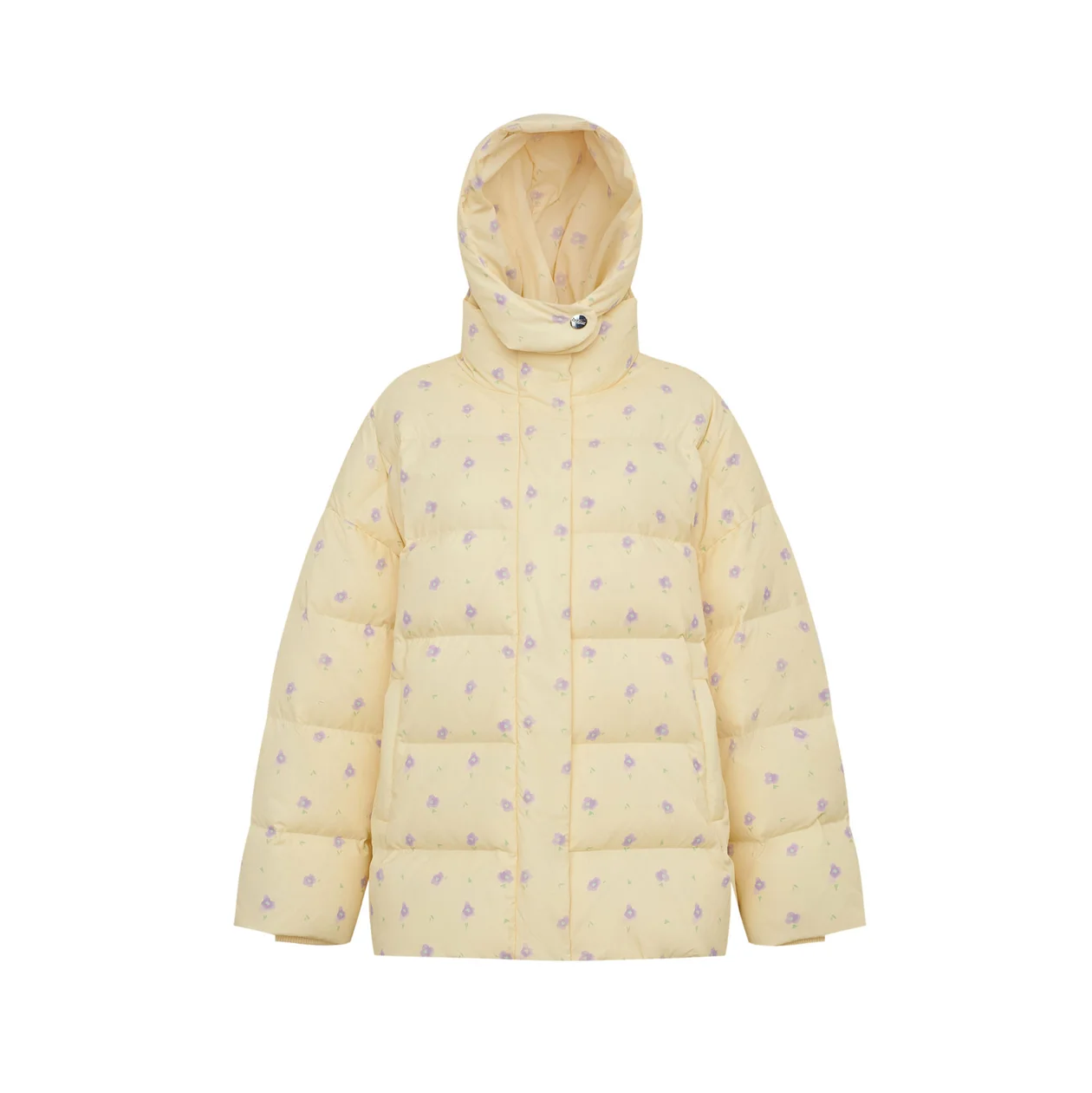 Choux — оверсайз-пуховик с принтом в цветочек