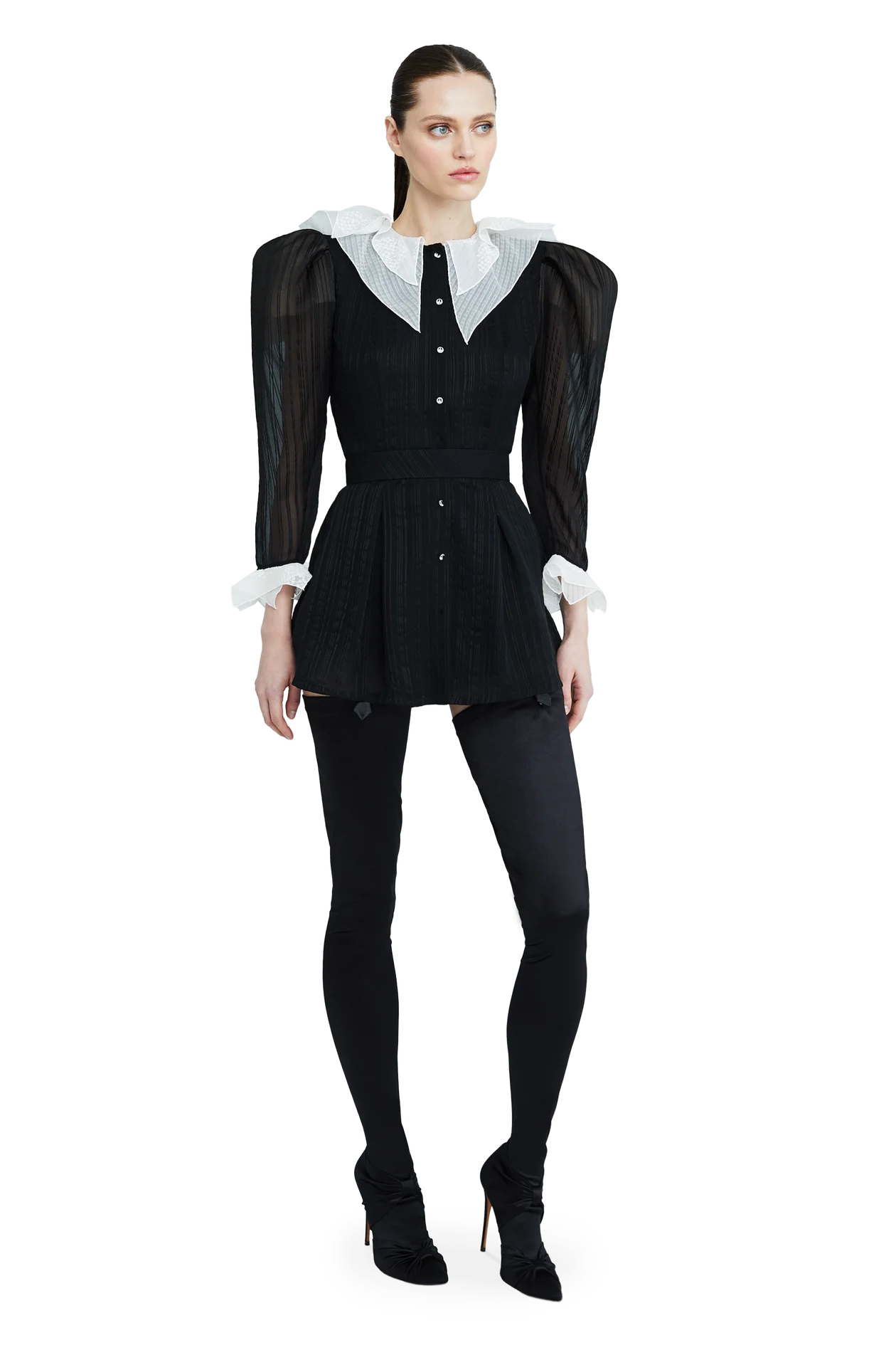 Платье-мини из жаккардового шифона, Ulyana Sergeenko