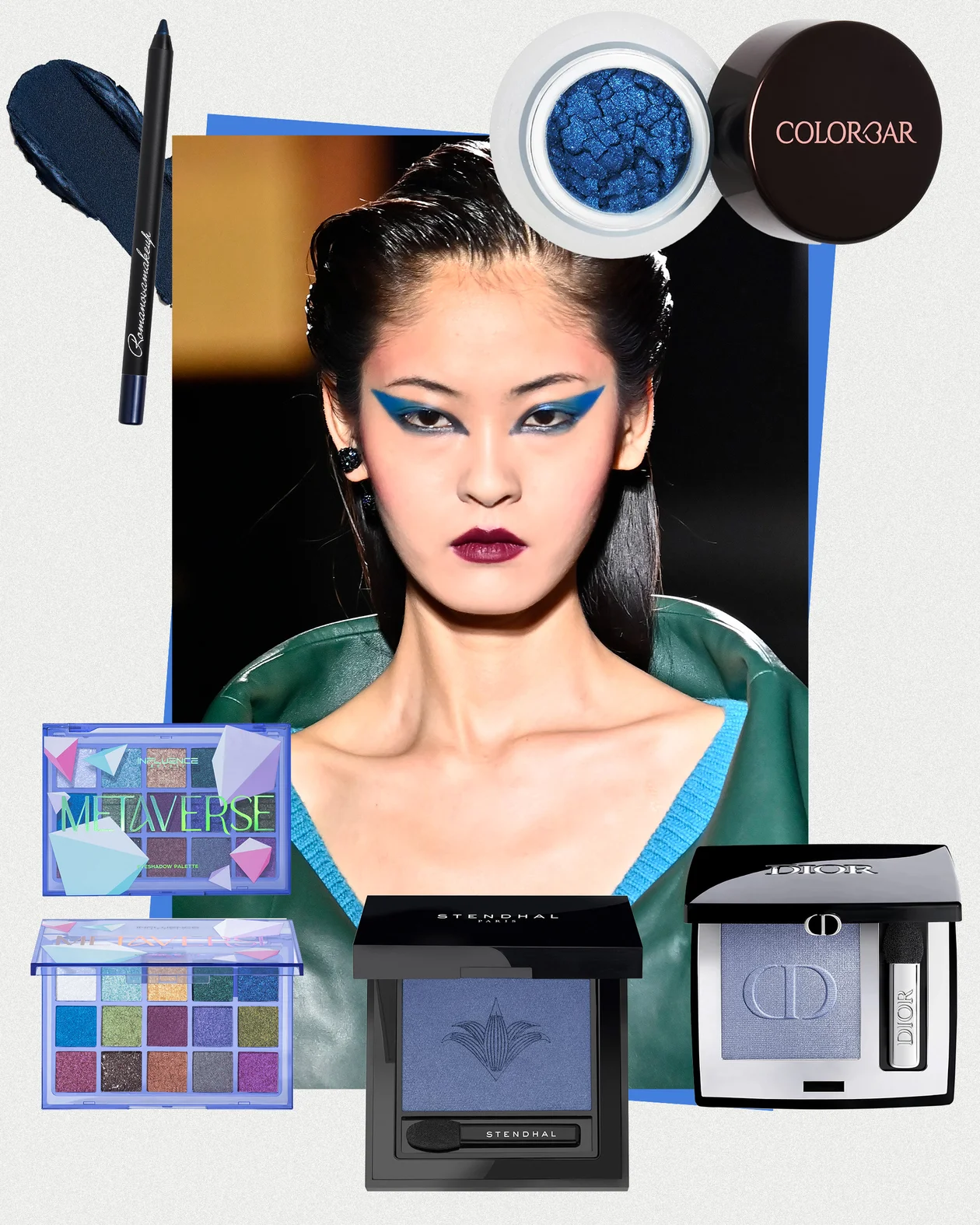 Карандаш для глаз Sexy Smoky Eye Pencil, Romanovamakeup 2. Палетка теней для глаз METAVERSE, INFLUENCE BEAUTY 3. Тени для век с сатиновым финишем, Diorshow Mono Couleur Satin, Dior 4. Тени для век Magnifying Eyeshadow, Stendhal 5. Тени для век, Colorbar