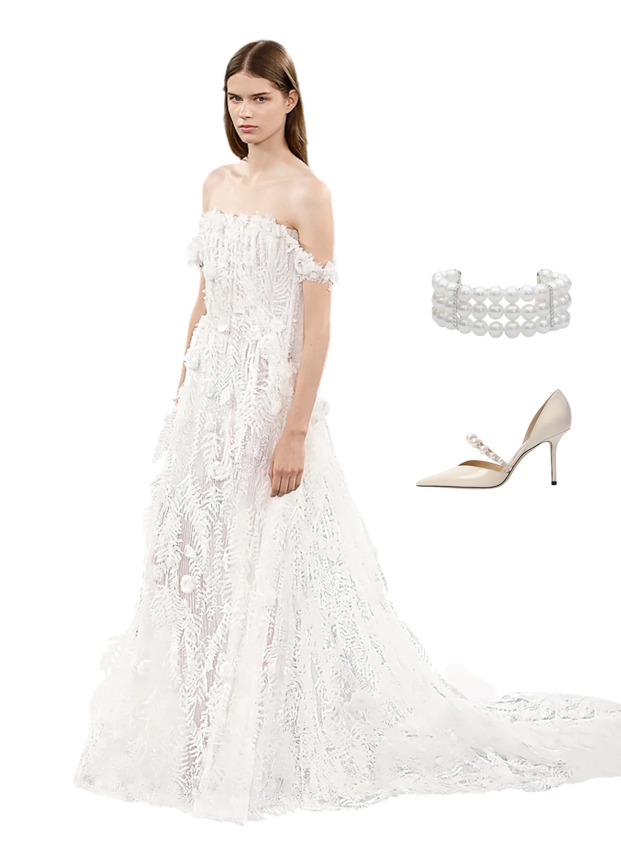 платье Dior;<span style="color:rgb(35,31,32);"> браслет из белого золота с жемчугом и бриллиантами,<i>585 000 руб., </i>MERCURY;туфли, <i>112 000 руб.,</i>JIMMY CHOO, ЦУМ.</span>