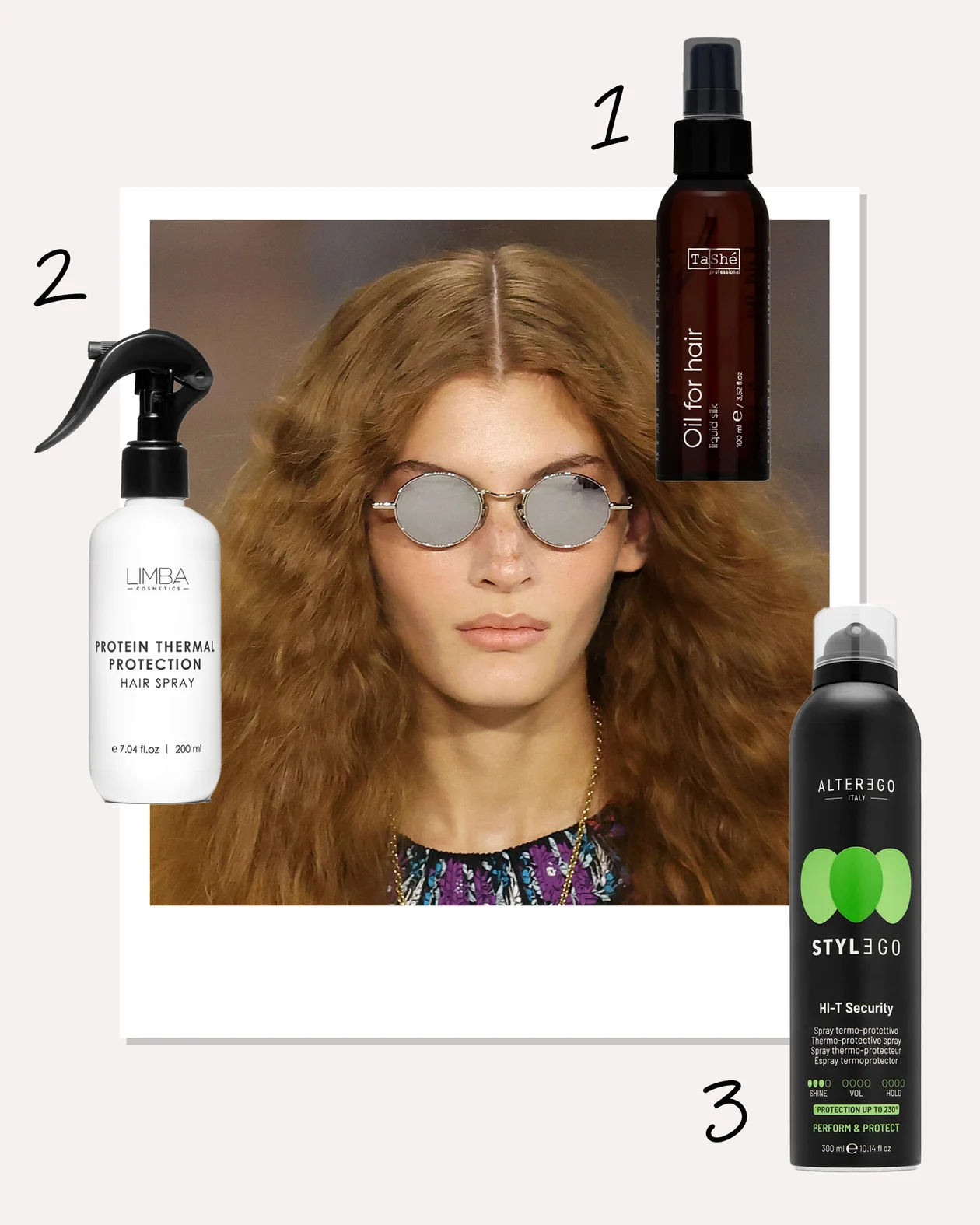 1. Несмываемое масло-термозащита для волос Liquid Silk, Tashe Professional; 2. Протеиновый спрей-термозащита для волос Protein Thermal Protection Spray, Limba Cosmetics; 3. Термозащитный спрей для волос, ALTEREGO ITALY