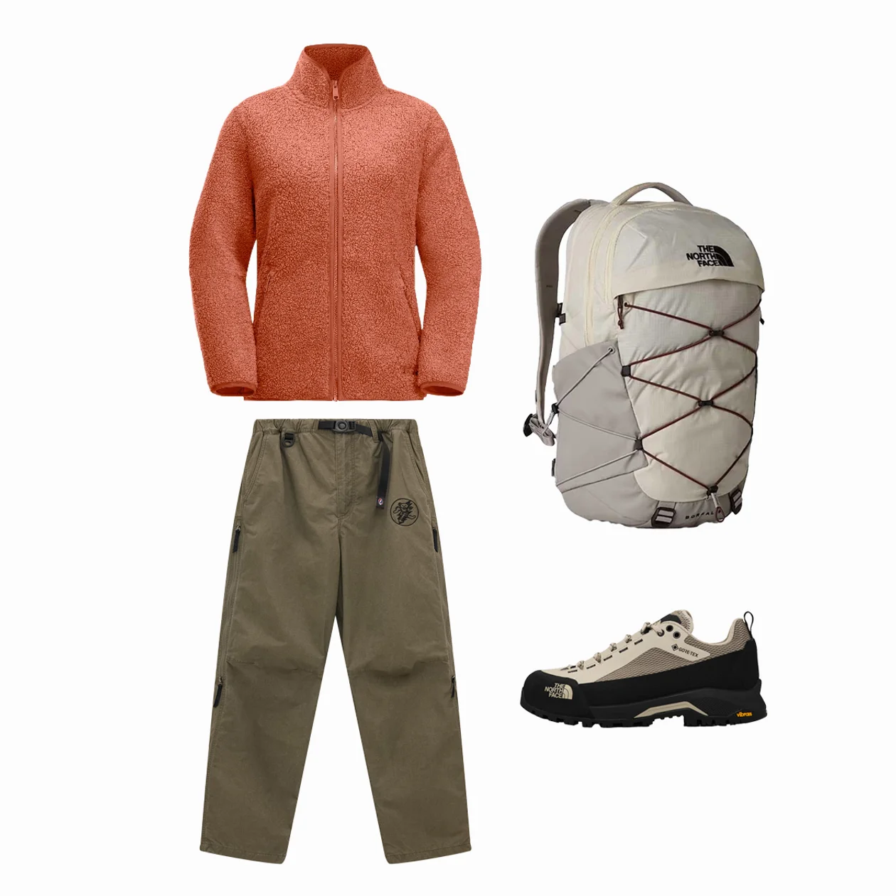 Джемпер женский флисовый Jack Wolfskin, Брюки Peak, рюкзак <a target="_blank" rel="noopener noreferrer" href="https://street-beat.ru/cat/unisex/obuv/krossovki/the-north-face/clyffe/">The North Face</a>, кроссовки The North Face Verto Alpine Gore