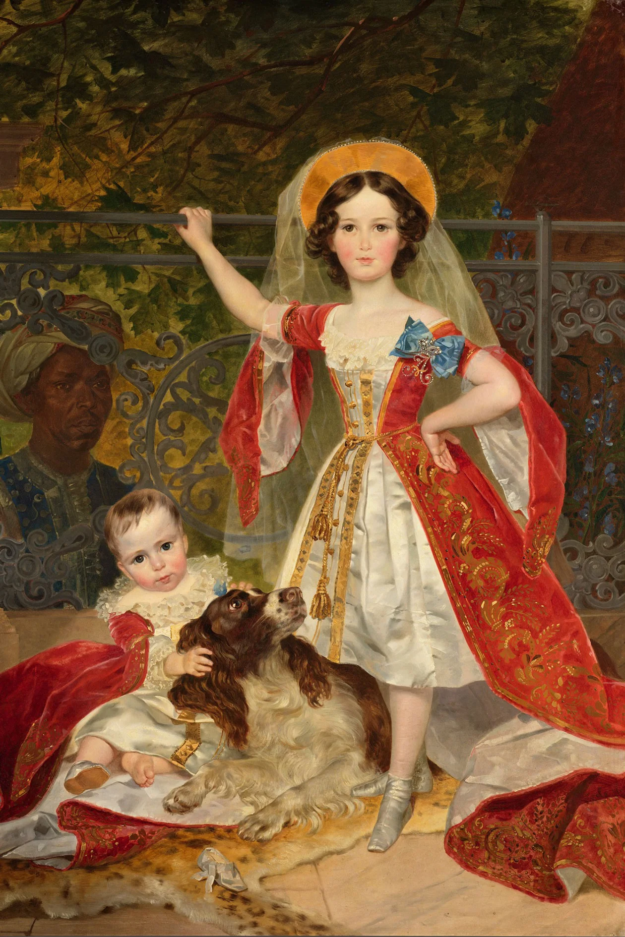 Карл Брюллов. Портрет детей Волконских с арапом. 1843