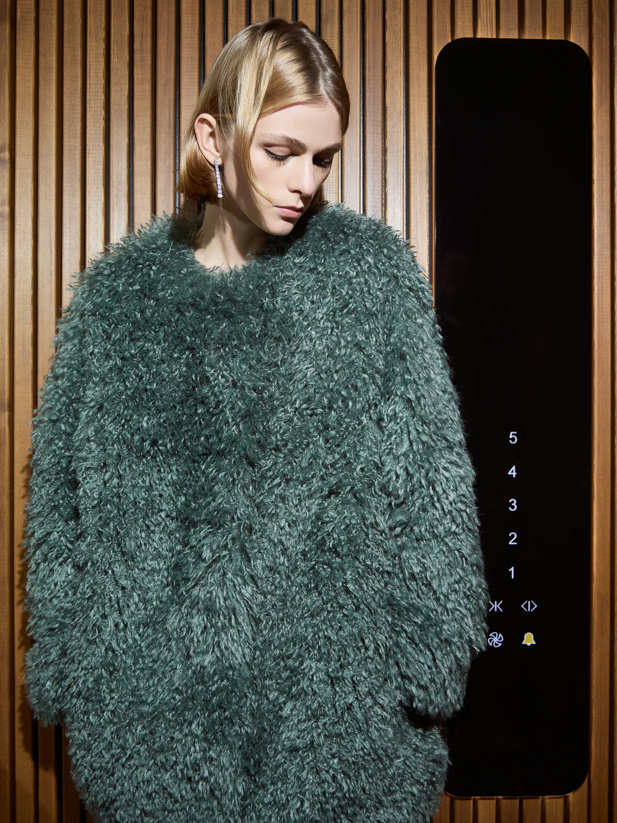 Шуба, FASHION REBELS; серьги, ATELIER PM
