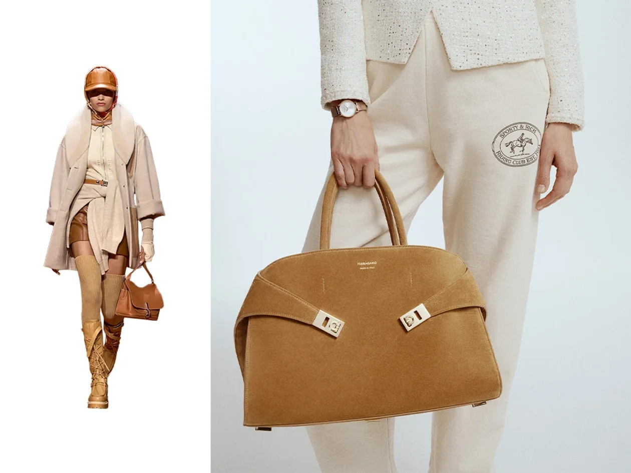 Слева: Hermès. Справа: жакет, Caterina Leman; брюки, Sporty & Rich, ЦУМ; часы, Sturling, Alltime