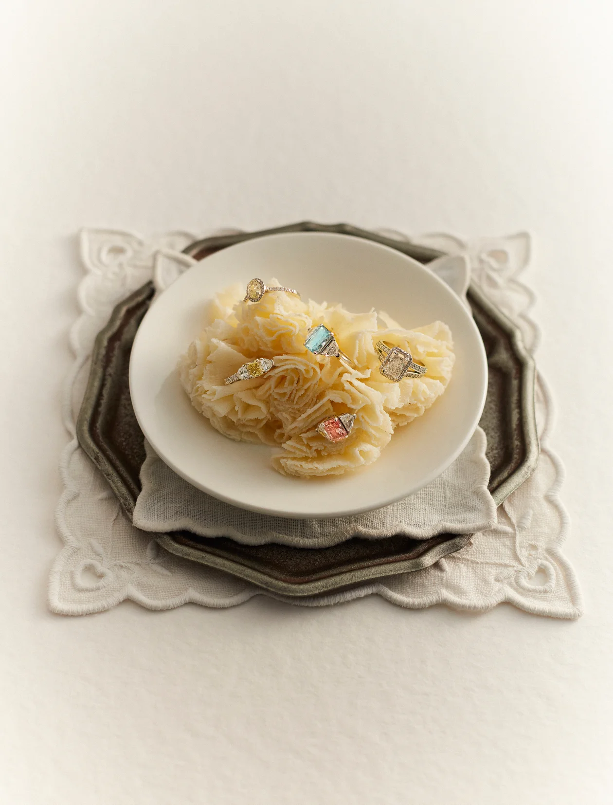 Кольца из белого золота с лабораторно выращенными бриллиантами, «585 Золотой»