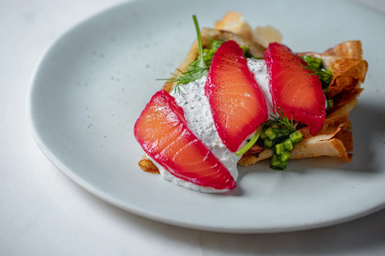 Блины с лососем