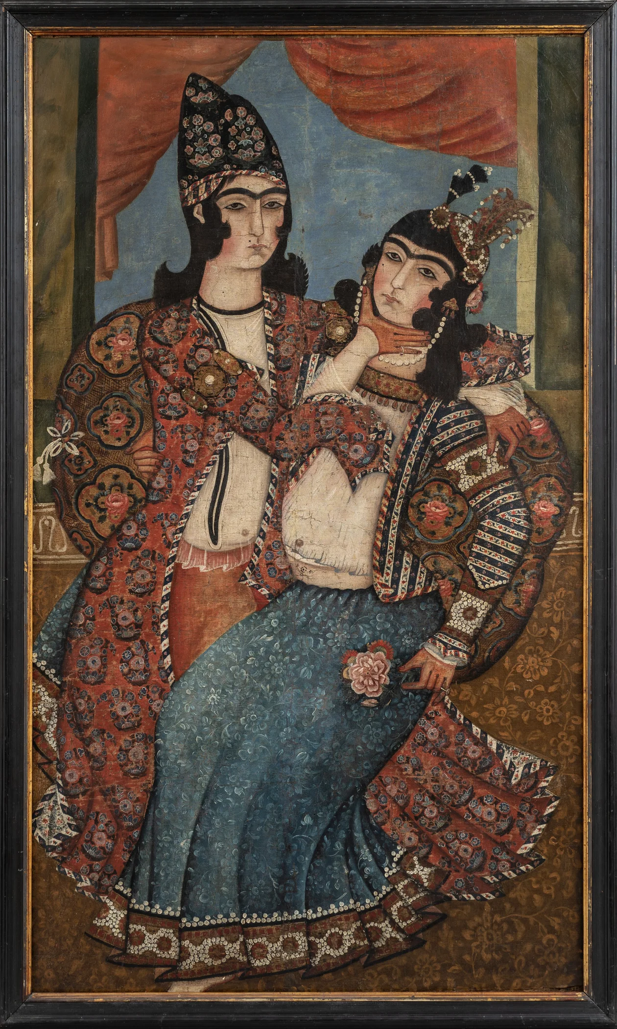 Молодая пара. Иран. Конец XVIII – начало XIX в. Холст, масло, лак